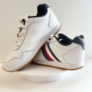 Tommy Hilfiger Kids White Sneakers with Navy and Red Accents